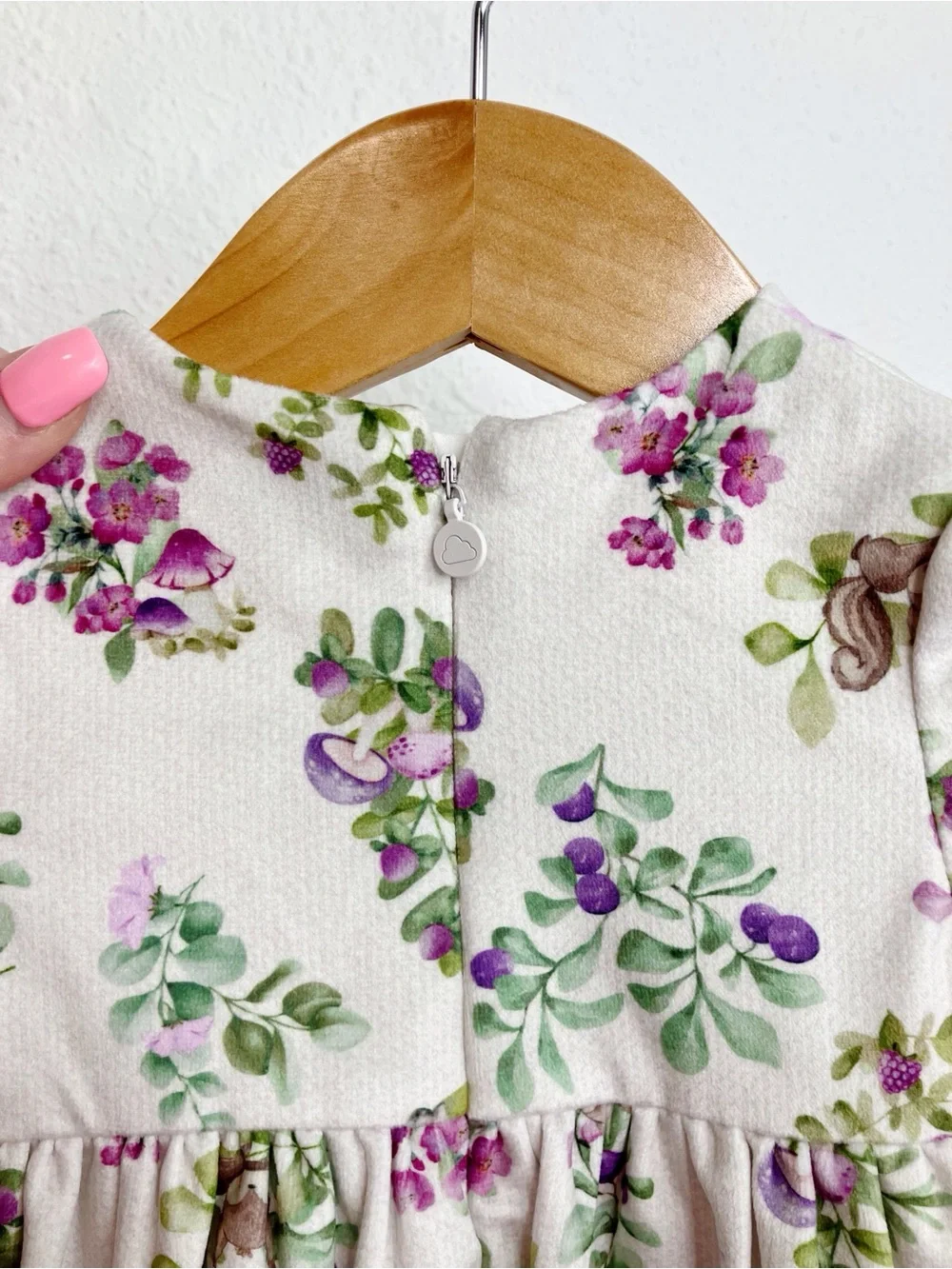 NWT Mayoral smocked dress orchid floral with squirrel infant girls size 9 months